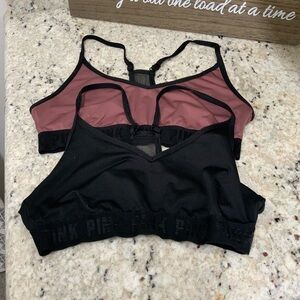 PINK Victoria's Secret Women's Intimates Bralette Set - Black and Mauve
